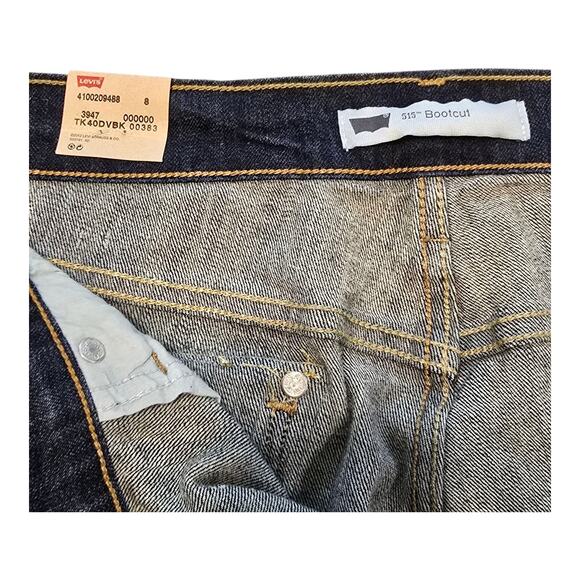 Levis 515 Bootcut Jeans Womens Size 14M Blue Mid Rise Dark Wash Classic Casual - Picture 3 of 14